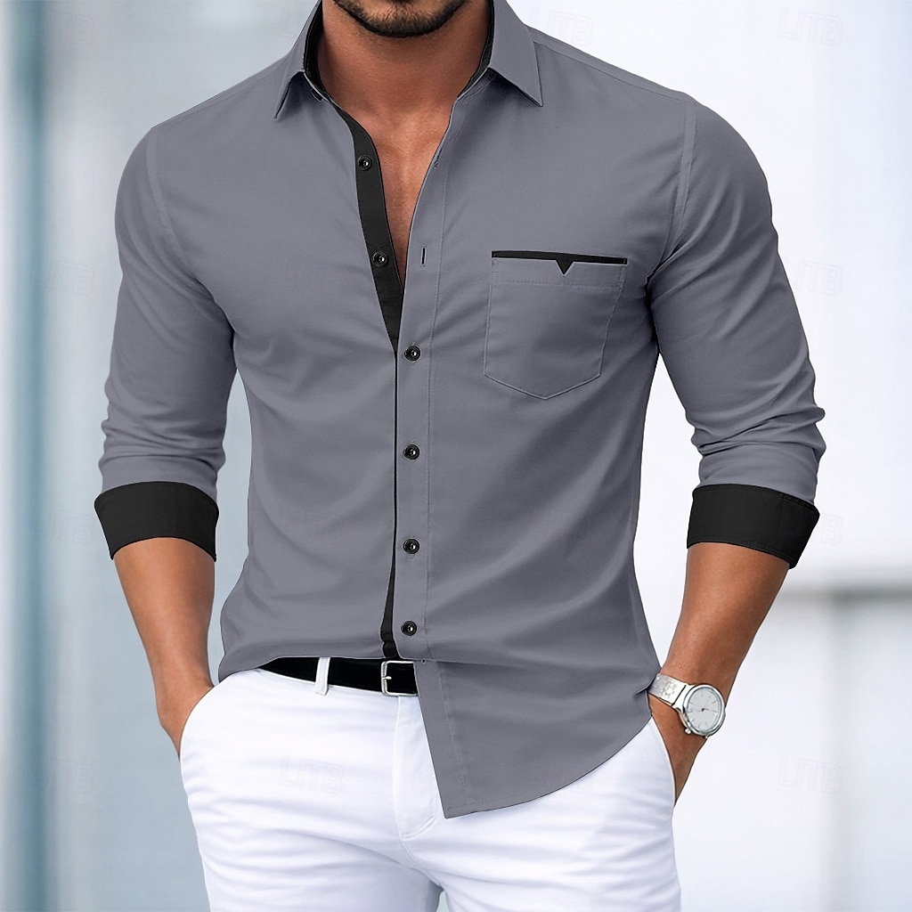 Ανδρικά Πουκάμισο Επίσημο Πουκάμισο Πουκάμισο με κουμπιά Μη σιδερένιο πουκάμισο Συνδυασμός Χρωμάτων Causal Καθημερινά Θαλασσί Λευκό Ροζ Χακί Μακρυμάνικο Απορρίπτω Άνοιξη Άνοιξη & Χειμώνας Ρούχα 2026 - $23.99 –P5