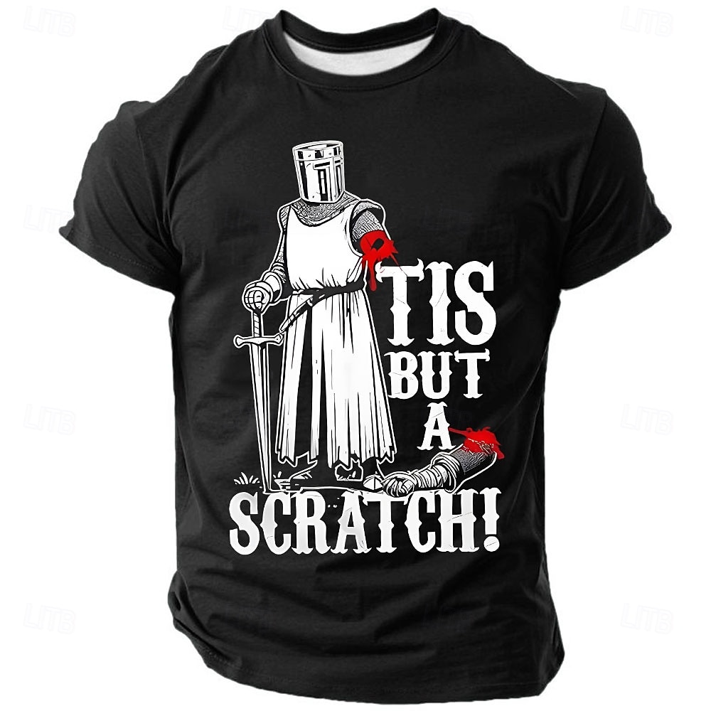 Tis But A Scratch Funny Medieval Knight Men's Sarcastic Movie Quote Humor T Shirt Graphic Crew Neck Short Sleeve Maroon Gift for Movie Fans Designer Clothing Apparel 2026 - $18.99 –P2
