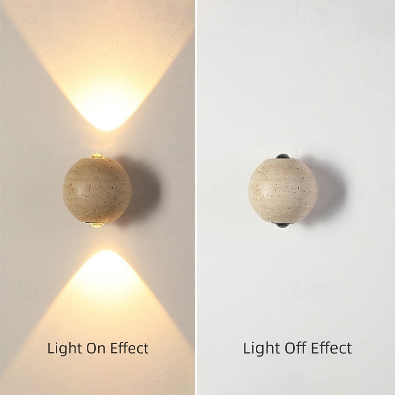 Durable Yellow Travertine Wall Mount Reading Light for Bed Pull Chain Wall Lamp Minimalist Round Wall Sconce Surface Mount LED Wall Lighting for Bedroom Bedside Lamps 110-240V 2026 - $167.99 –P4