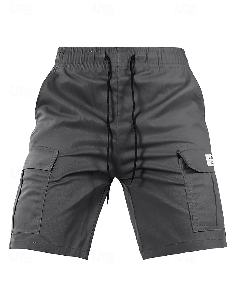 Men's Tactical Cargo Cargo Shorts Shorts Casual Shorts Drawstring Pocket Elastic Waist Plain Comfort Breathable Knee Length Casual Daily Outdoor Vacation Fashion Blue Black Micro-elastic 2026 - $24.99 –P3