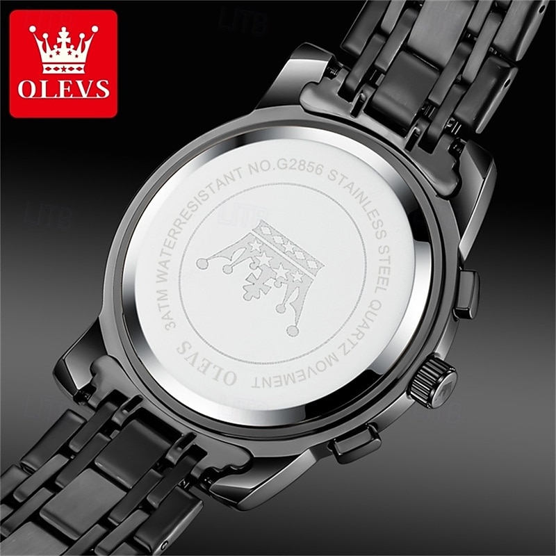 Olevs heren automatisch horloge luxe skeleton mechanisch polshorloge met maanfase waterdicht lichtgevend tweekleurig roestvrijstalen zakelijk modehorloge voor heren 2026 - $45.99 –P5
