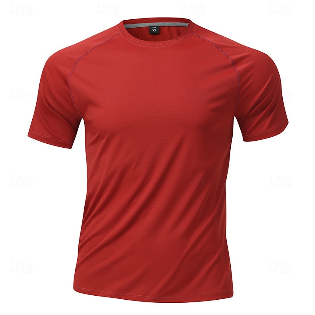 Hombre Camiseta Camisa manga corta Camiseta superior Manga Corta Cuello Barco Verano Primavera Color sólido Ropa de calle Elegante Básico Secado rápido Delgado Diario Exterior Vacaciones Café 2026 - $21.99 –P2