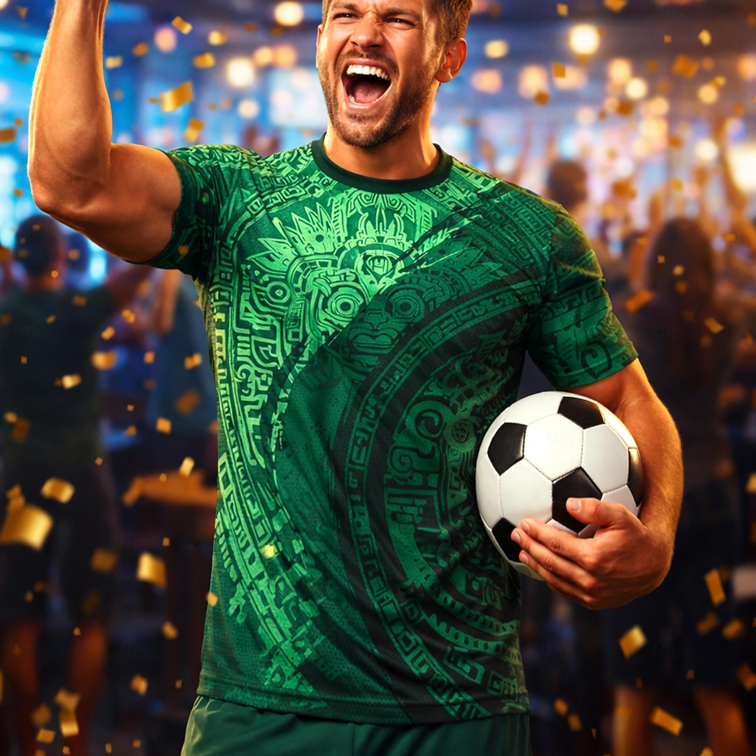 Herren Geometrisch Buchstaben & Zahlen Mexiko Fußball-Sommer Global Match Laufshirt Sommer Kurzarm UPF 50 Schnelltrocknend Atmungsaktiv Fitnessstudio Laufen Fitness Dunkelgrün Sportbekleidung 2026 - $18.99 –P2
