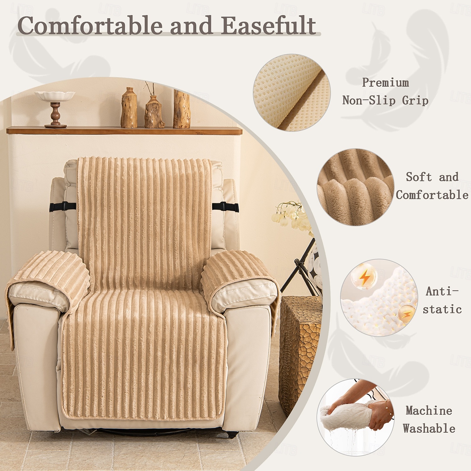 Wasserdichte Sofabezüge, rutschfeste Sofabezüge, Sesselbezüge, Einzelsitzer-Sofabezüge, Haustierfreundliche, kratzfeste und strapazierfähige Sofaüberwürfe für Hunde und Katzen, Wohnzimmerbezüge für jede Jahreszeit 2026 - $37.99 –P3