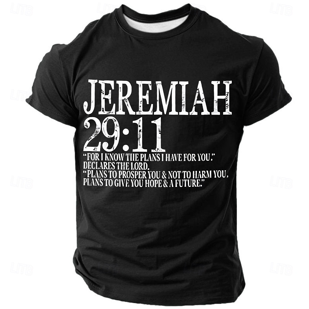 Maglietta da uomo con versetto biblico Geremia 29:11 "Io conosco i progetti che ho per voi", grafica cristiana, vestibilità regolare, abbigliamento religioso di design, taglie S, M, L, XL, XXL, XXXL del 2026 a $18.99 –P5