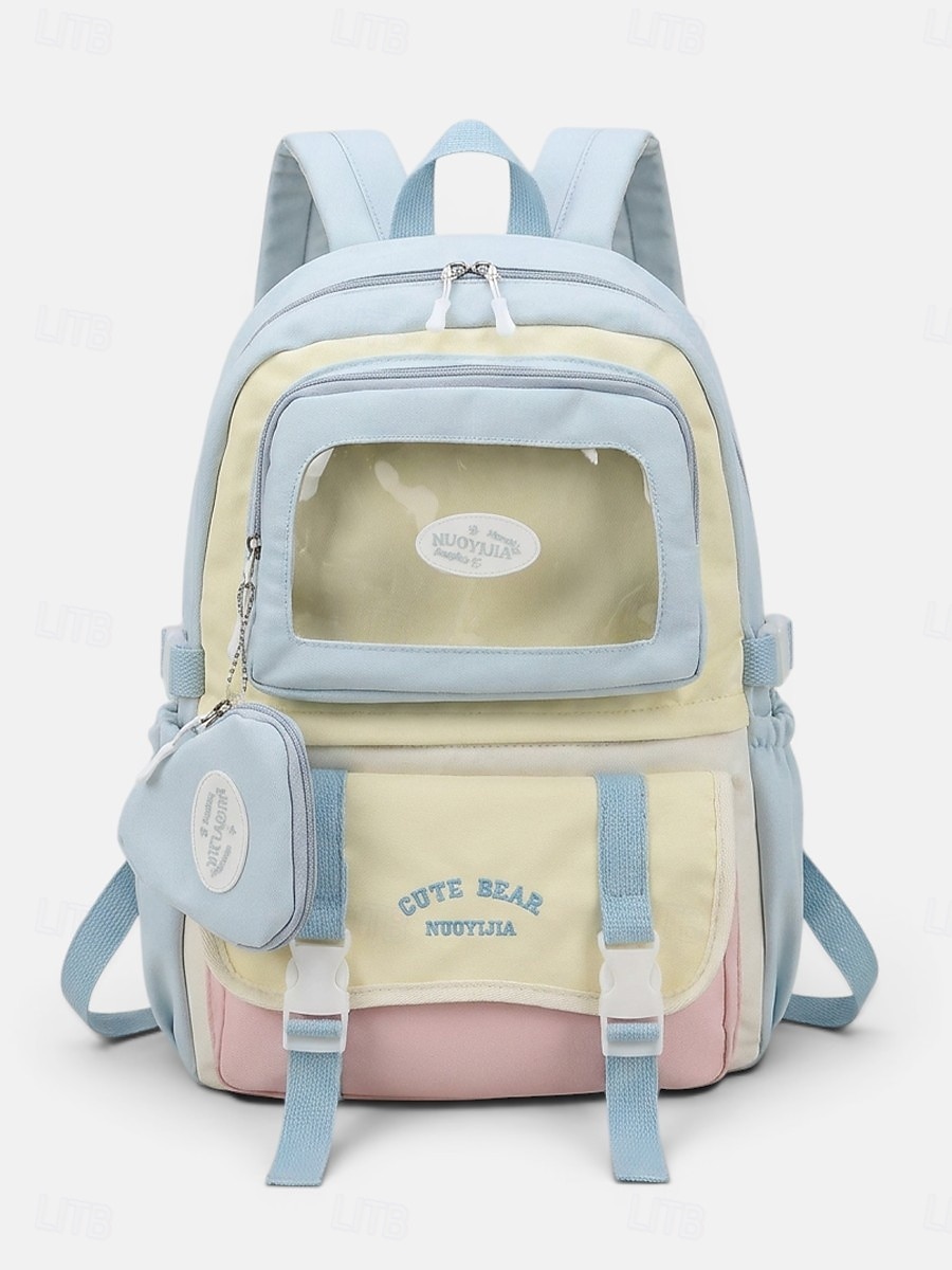 Women's Macaron Color Polyester Backpack, Large Capacity School Bag with Adjustable Straps for Middle School Girls, Back to School, Travel, Outdoor Sports 2026 - $29.99 –P2