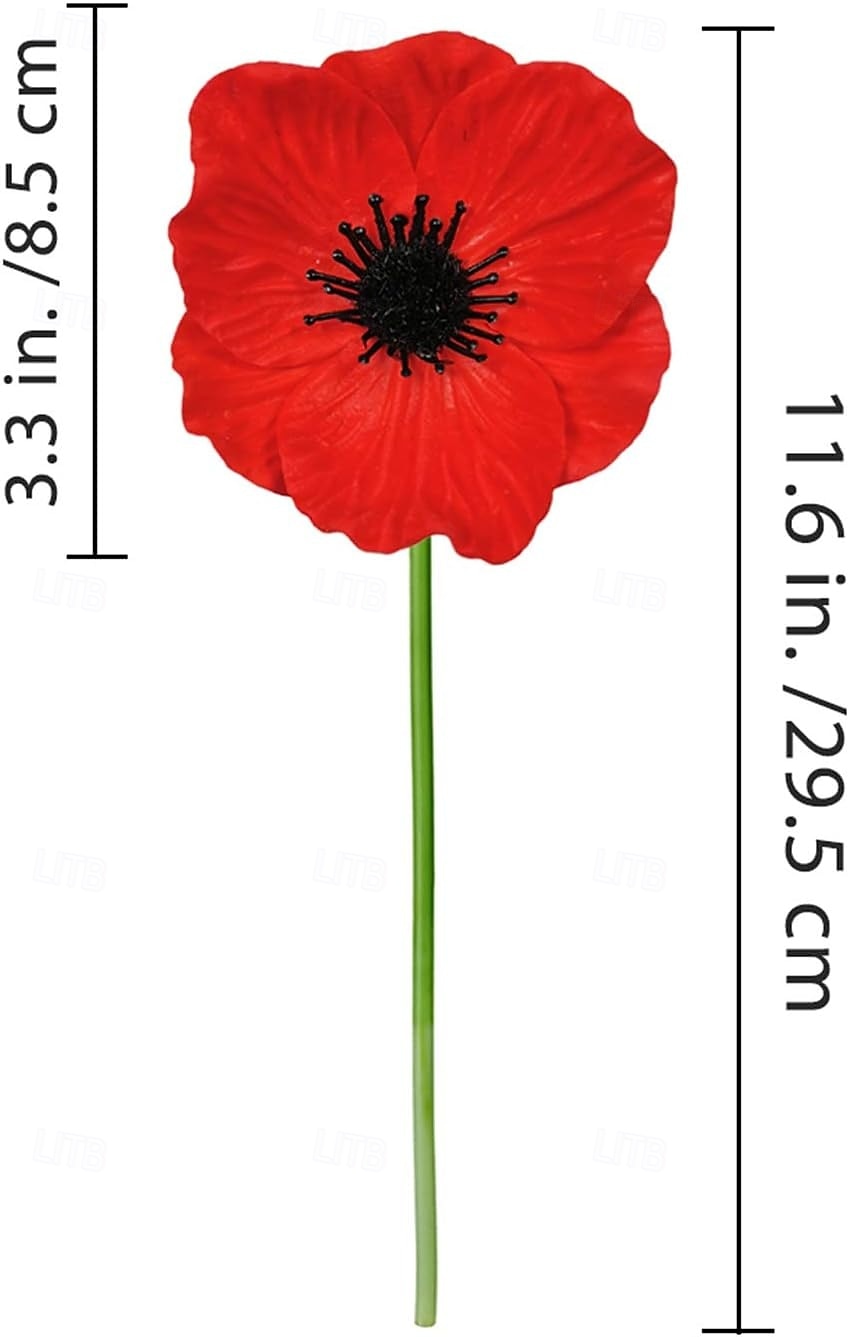 12 Bundles Artificial Poppy Flowers Remembrance Red Poppies for Memorial Day, Patriotic Veteran Tribute Decoration, Fallen Soldier Commemorative Floral Bouquet, Home & Garden Display 2026 - $21.99 –P2