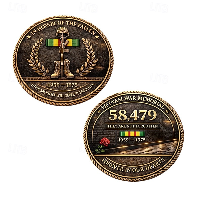 U.S. Vietnam War Memorial Commemorative Coin, 1959–1975 Veteran Challenge Coin, Honor Fallen Soldiers, Patriotic Collectible Coin, Durable Metal Display 2026 - $19.99 –P1