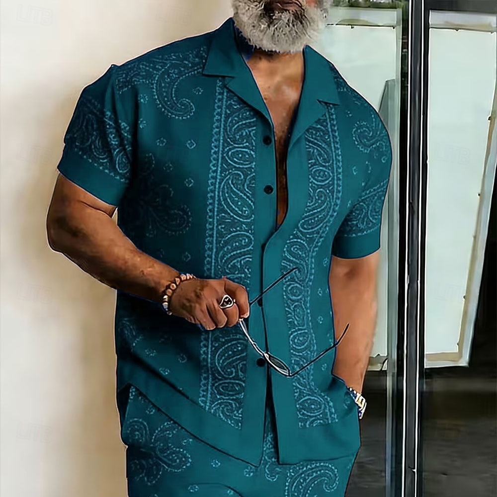 Per uomo Paisley Stampa Floreale Etnico Camicia Camicia con Bottoni Camicia con collo camp Manica Corta Vintage Retrò Abbigliamento casual alla moda Vacanza Estate Primavera Colletto cubano Stampa 3D del 2026 a $25.99 –P1