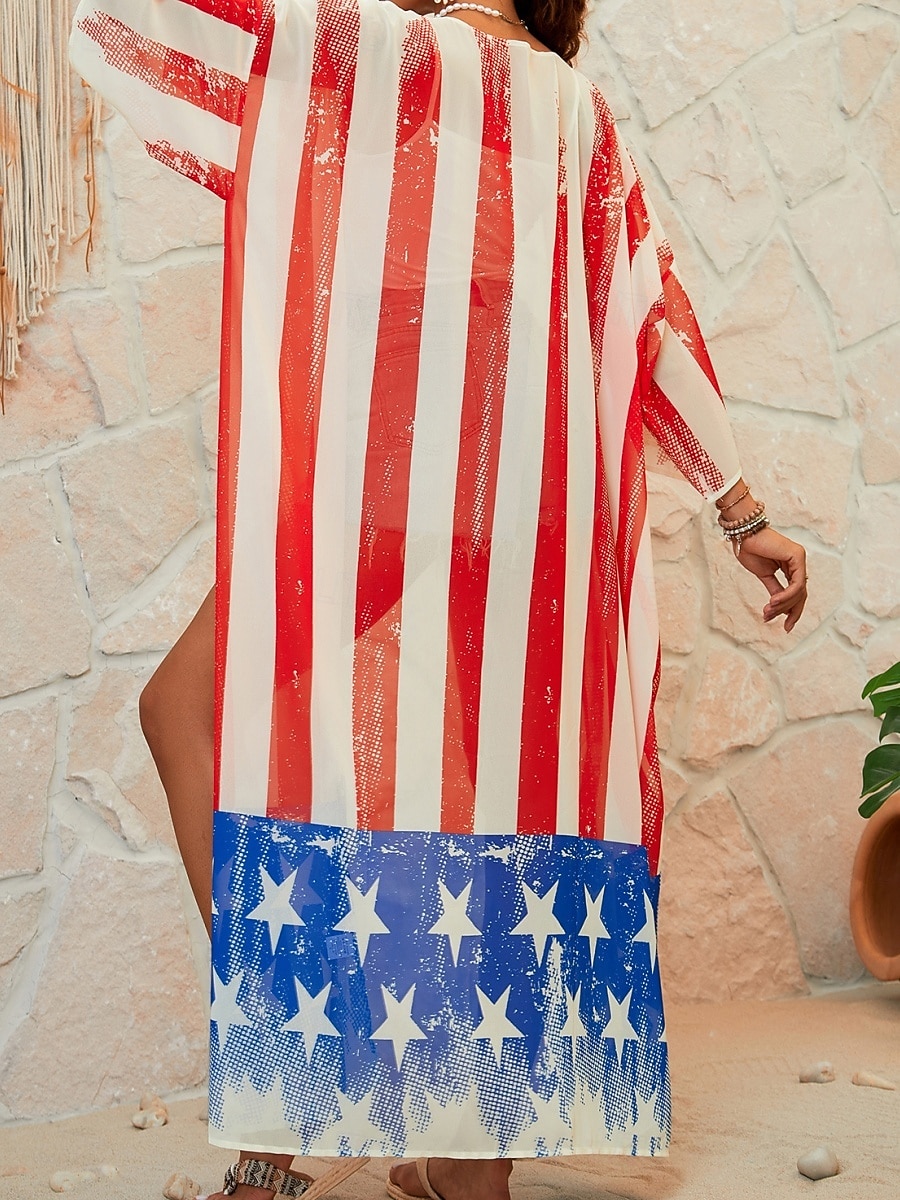 Mujer Bañadores Tapadera Traje de baño Vacaciones Ropa de playa Bandera Escote en Pico Manga Larga Trajes de baño 2026 - $29.99 –P18