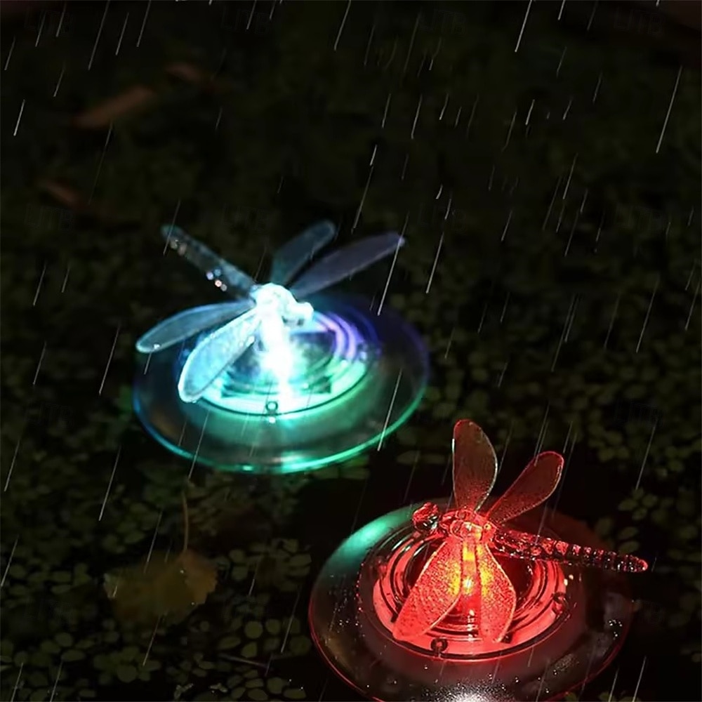 Lot de 2 lampes flottantes LED solaires colorées en forme de papillon et de libellule, idéales pour décorer un jardin, une fontaine, une piscine ou un bassin. de 2026 ? $30.99 –P6
