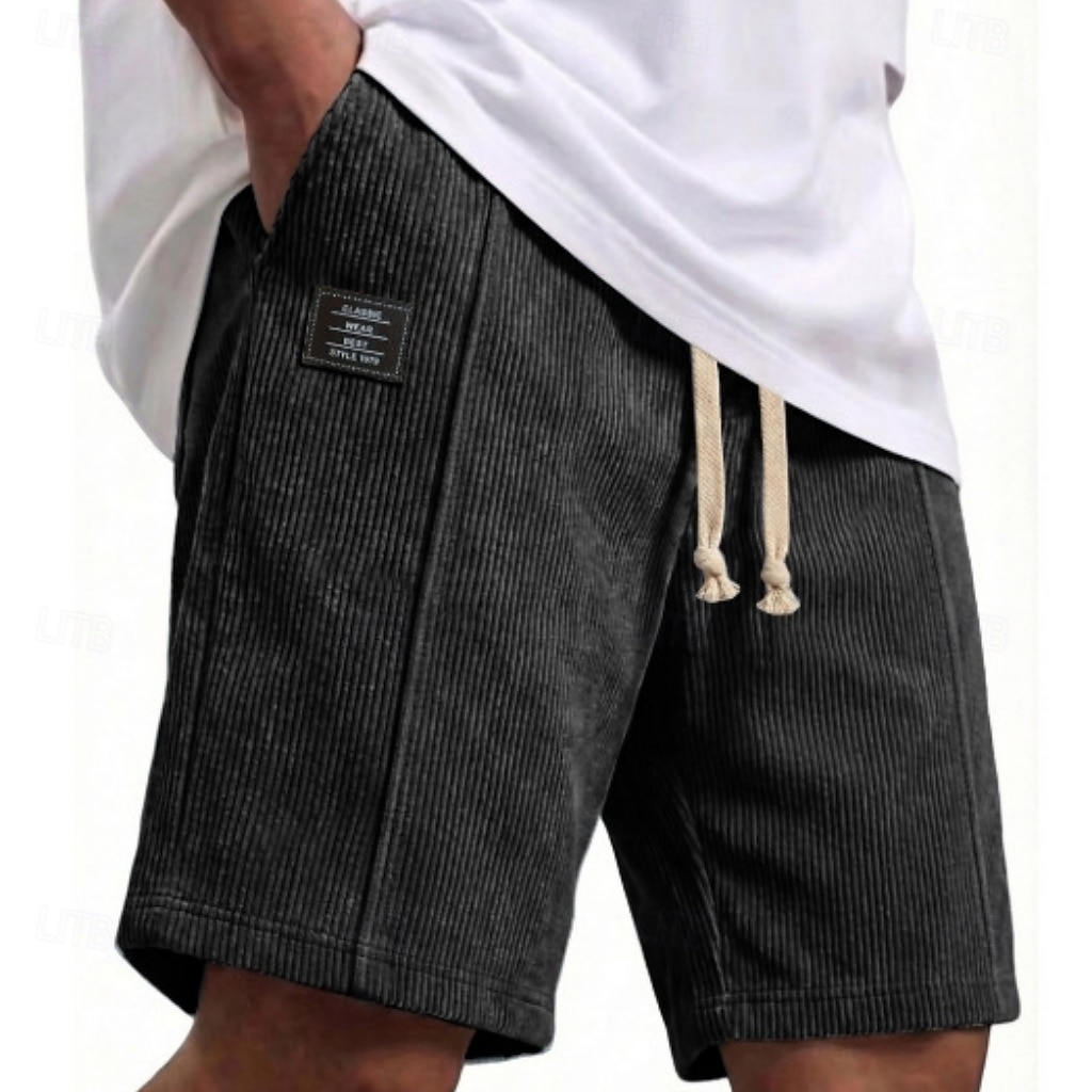 Hombre Pantalón corto Pantalones cortos de verano Pantalones cortos casuales Pantalones cortos de pana Bolsillo Cintura elástica Plano Comodidad Transpirable Longitud de la rodilla Exterior Playa 2026 - $21.99 –P2