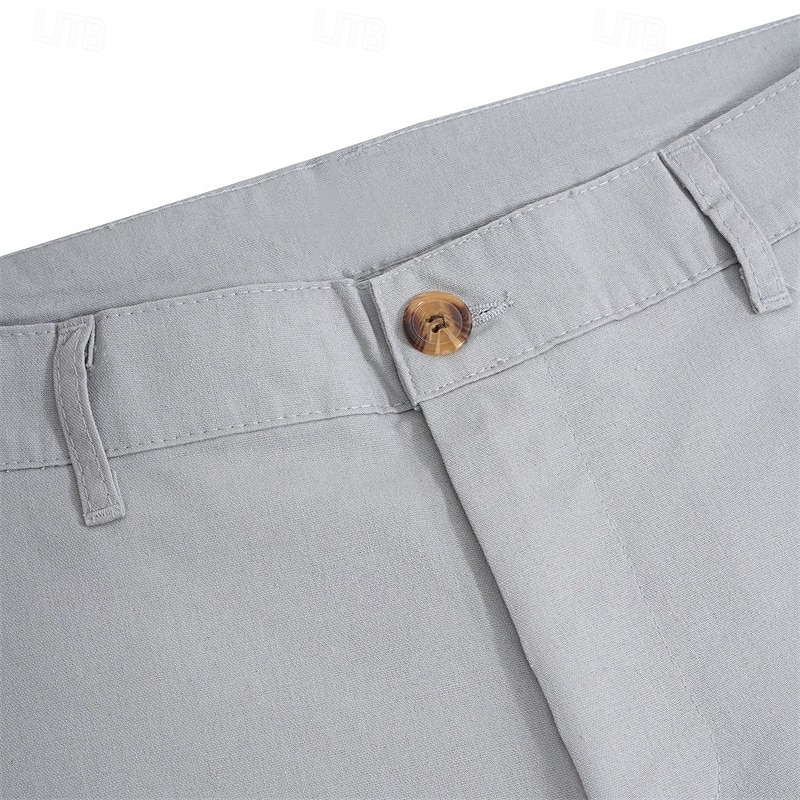 Herren Leinenhosen Hose Anzughose Sommerhose Knöpfe Fronttasche Gerader Schnitt Einfach Komfort tragbar Volle Länge Lässig Täglich Geschäft Urlaub Mode Schwarz Weiß Unelastisch 2026 - $29.99 –P3