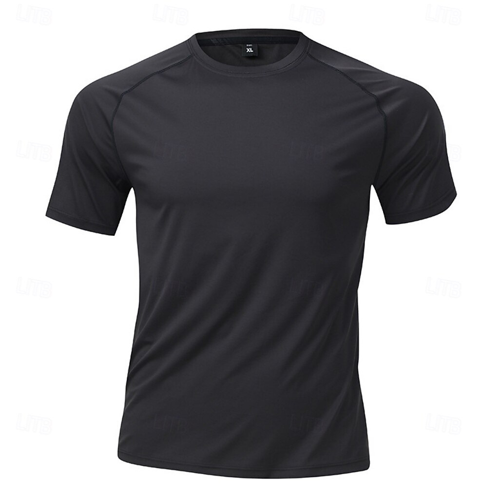 Hombre Camiseta Camisa manga corta Camiseta superior Manga Corta Cuello Barco Verano Primavera Color sólido Ropa de calle Elegante Básico Secado rápido Delgado Diario Exterior Vacaciones Café 2026 - $21.99 –P8