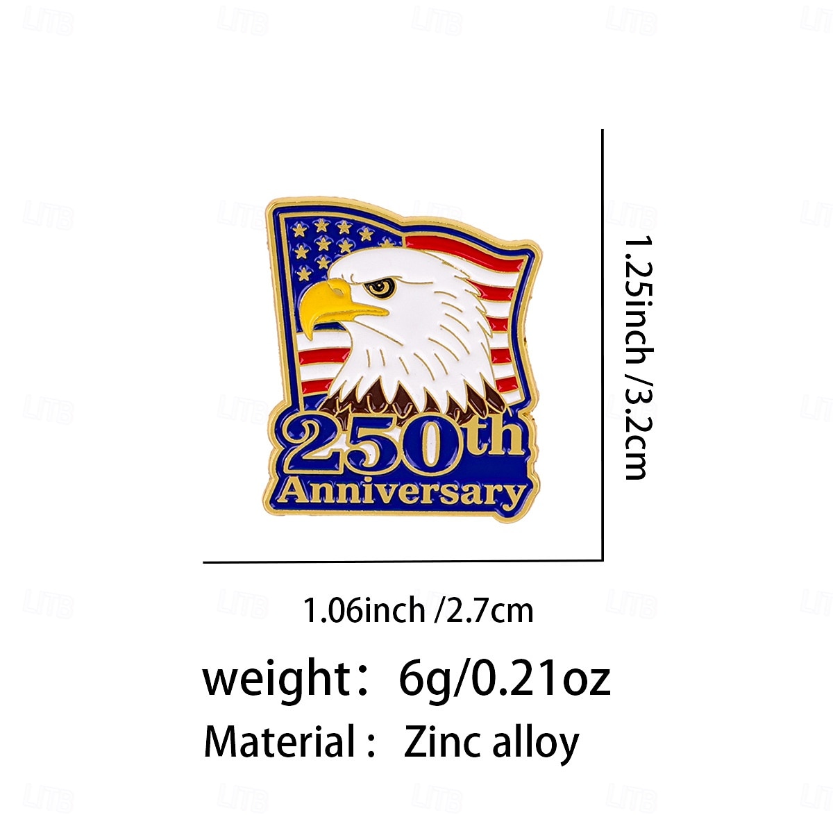 Conjunto de 8 pins de esmalte comemorativos do 250º aniversário dos EUA, com emblemas patrióticos de metal, incluindo a bandeira dos EUA em estilo cartoon e a Estátua da Liberdade. &Águia-careca, de 2026 por $25.99 –P14