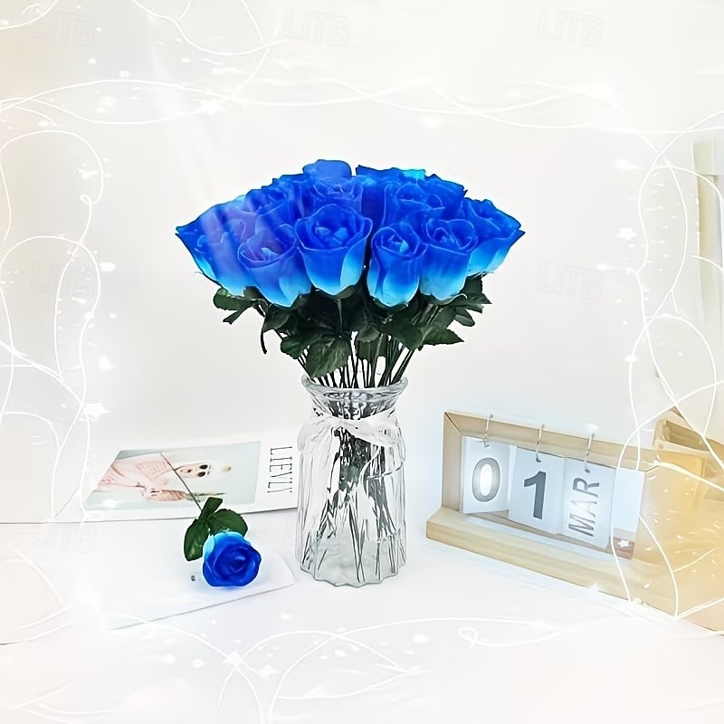 Lot de 50 roses artificielles réalistes avec tiges et feuilles, idéales pour la décoration intérieure, les centres de table de mariage, les hôtels et bureaux, les cadeaux de mariage à faire soi-même, de 2026 ? $15.99 –P8