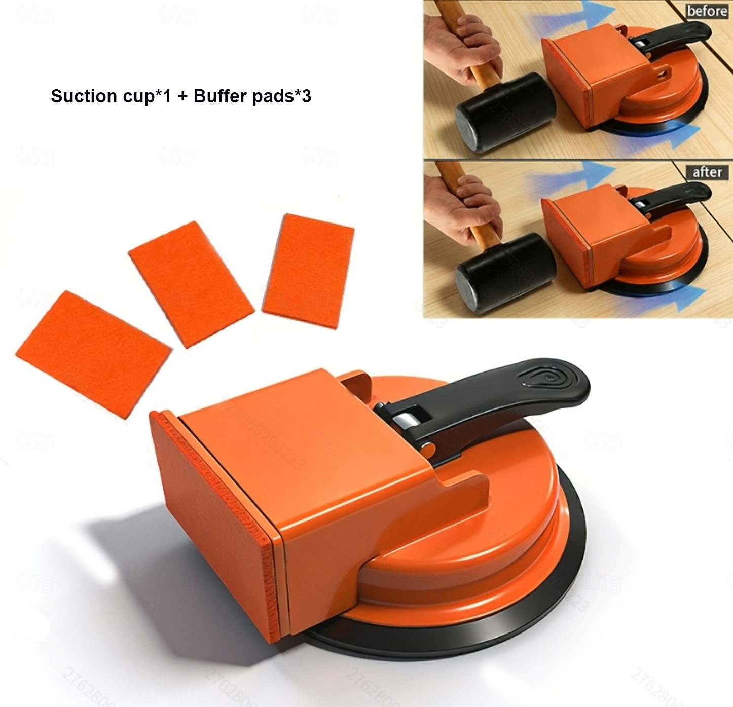 Juego de herramientas para reparar juntas en pisos de madera, incluye ventosa, martillo y almohadillas. Ventosa para juntas de pisos de madera, ventosa fuerte adecuada para almohadillas de baldosas, 2026 - $13.99 –P4
