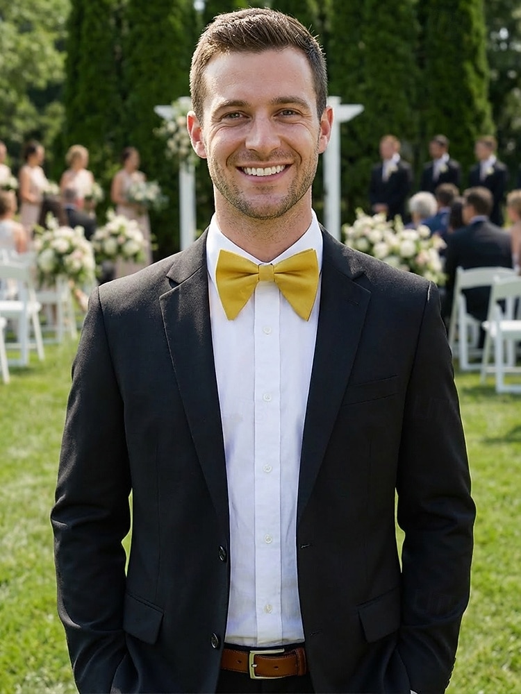 Papillon da uomo regolabile in poliestere, multicolore, accessorio formale per matrimoni, feste e cene di gala, design classico pre-annodato, adatto per matrimoni, banchetti e occasioni speciali. del 2026 a $11.99 –P1