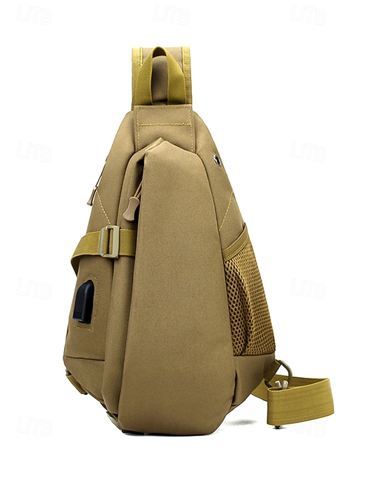 Men's Polyester Sling Bag Chest Pack, Multi-Color Crossbody Bag with Adjustable Shoulder Strap, Ideal for Casual Daily Use, Outdoor Sports, Hiking, Fishing and Travel 2026 - $24.99 –P4