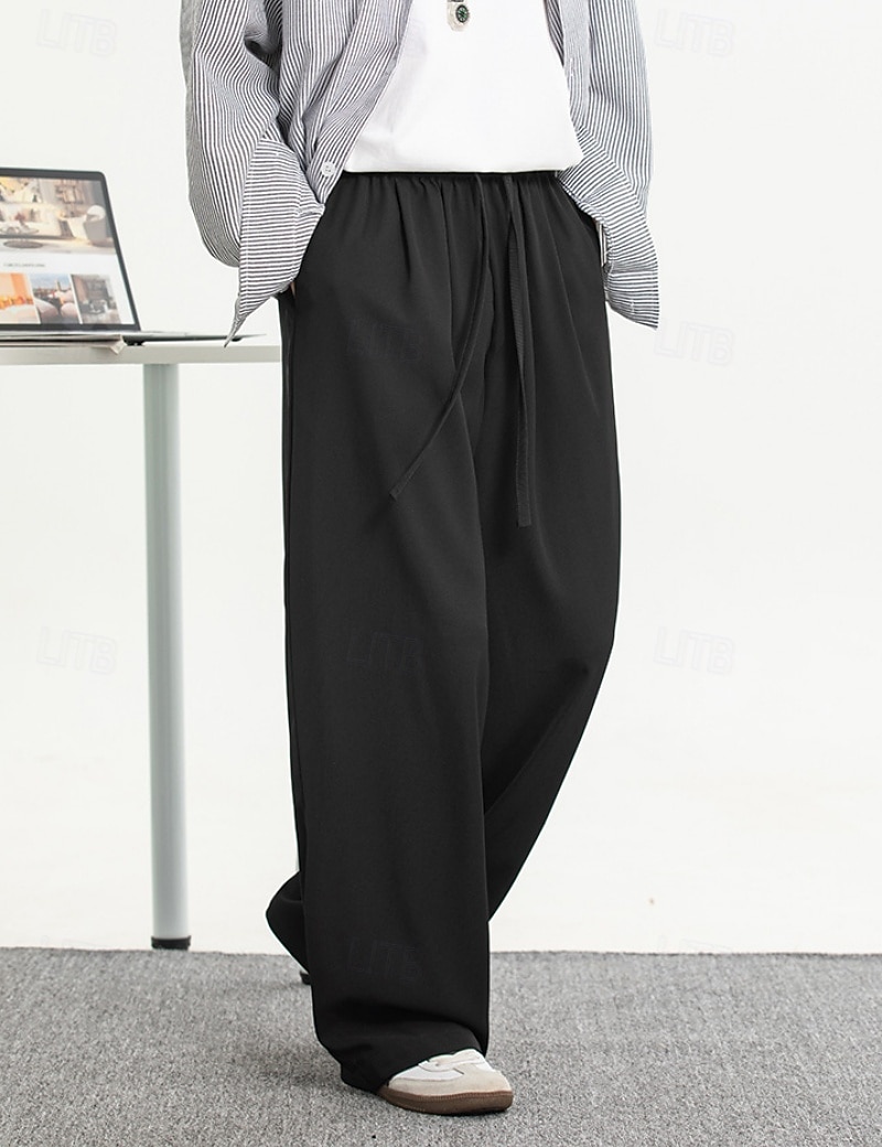 Per uomo Pantaloni Pantaloni casual Pantaloni Larghi Borse refrigeranti Coulisse Tasca Elastico in vita Semplice Comodità Morbido Casuale Quotidiano All'aperto Vacanza Moda Vestibilità comoda Nero del 2026 a $26.99 –P1
