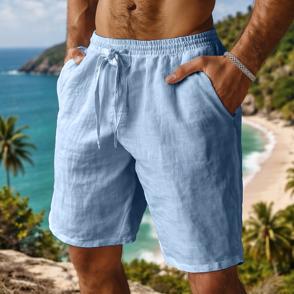 Hombre Pantalón corto Pantalones cortos de verano Pantalones cortos de playa Pantalones cortos holgados Correa Cintura elástica Plano Comodidad Transpirable Longitud de la rodilla Diario Exterior 2026 - $20.99 –P5