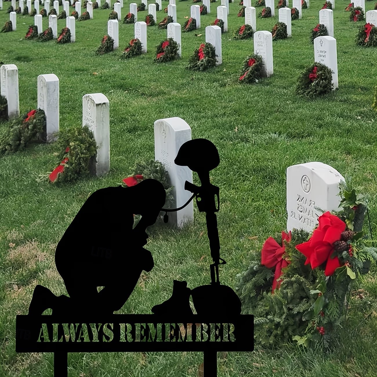Memorial Day Outdoor Patriotic Metal Soldier Yard Sign, 4th of July Decoration, Fallen Soldier Memorial, Iron Art Garden, Cemetery & Lawn Decor 2026 - $18.99 –P3