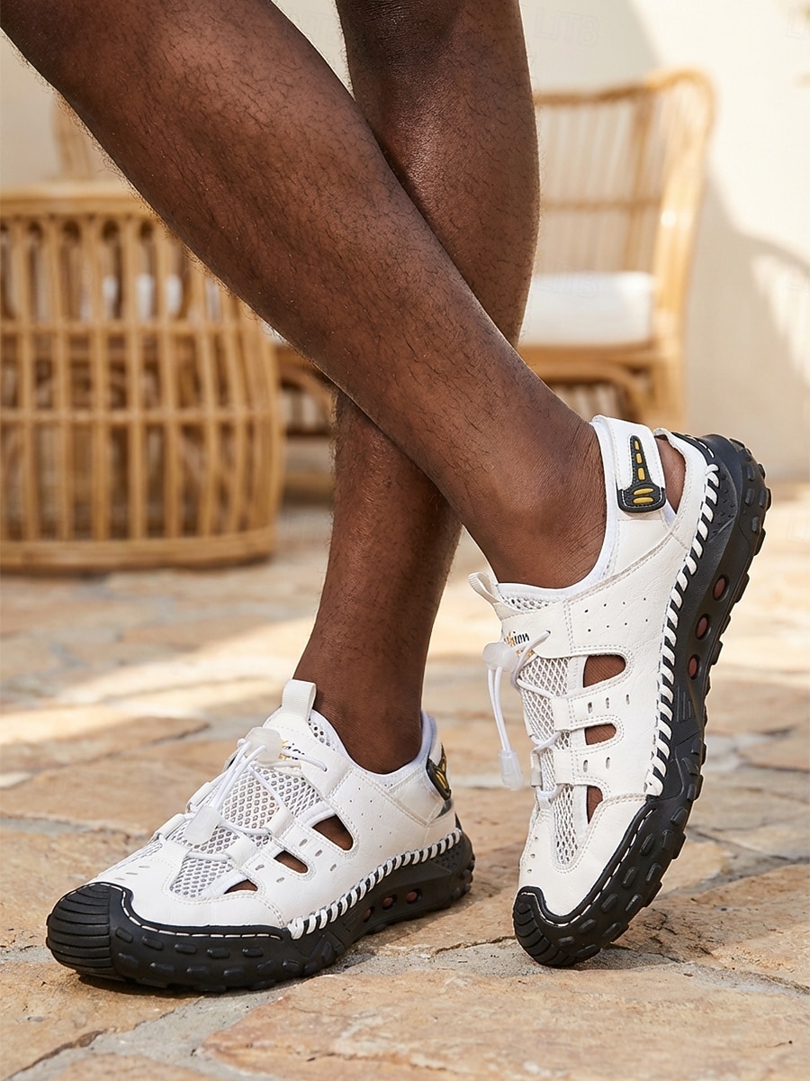 Weiße Herren-Fischersandalen, leichte und bequeme Schnürschuhe für Freizeit, Urlaub, Sommeraktivitäten und den lässigen Alltag. 2026 - $54.99 –P1