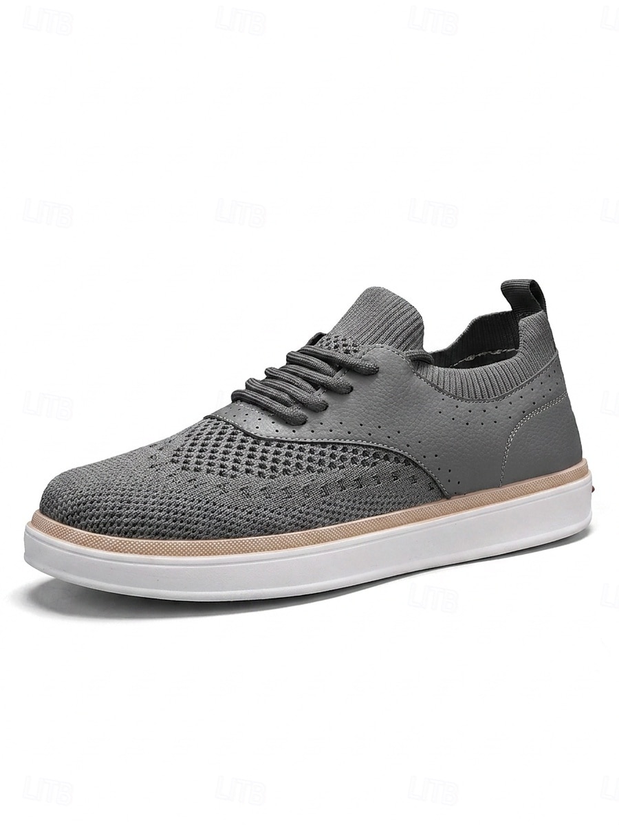 hvite herresneakers - lette, komfortable tursko med snøring - rene sko til ferieturer, spaserturer langs sjøen og smarte, avslappede antrekk 2026 - $32.99 –P9
