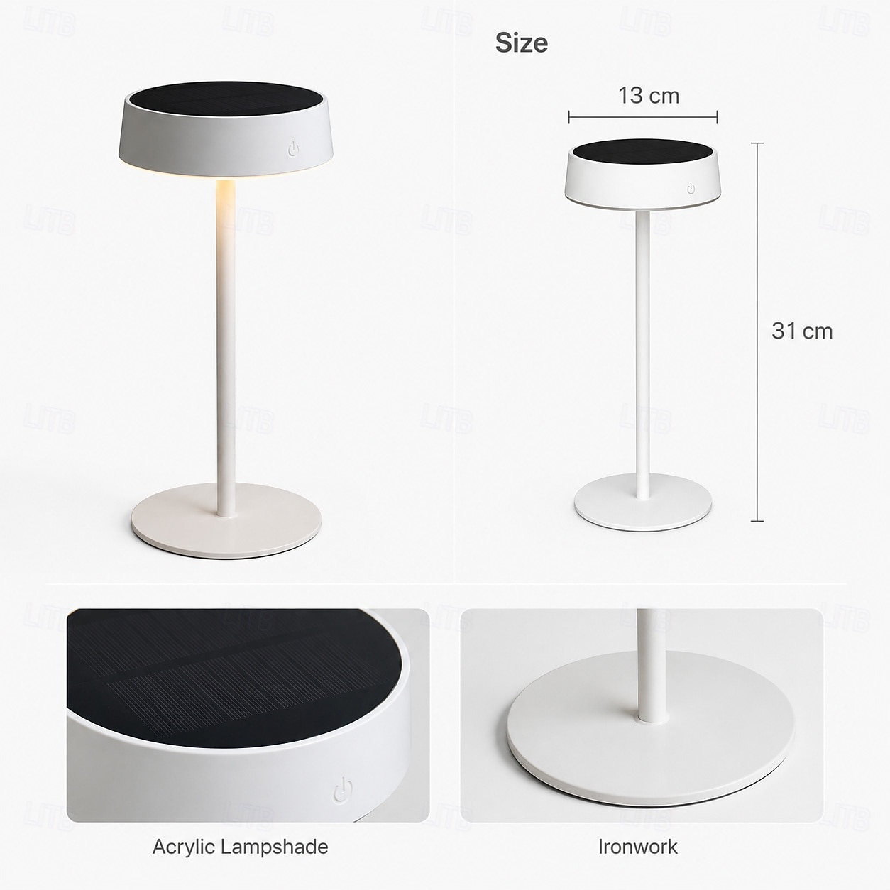 Solar Cordless Table Lamp, USB-C Rechargeable Portable LED Desk Lamp with 3 Color Touch Control, Long Battery Life Night Light with Metal Base & Acrylic Shade for Bedroom Patio Restaurant Bar Camping 2026 - $32.99 –P1