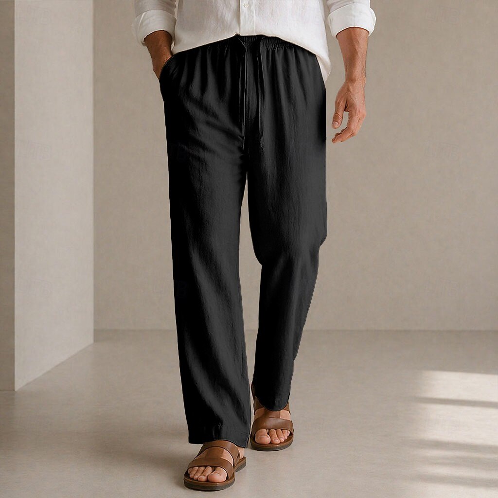 Per uomo Pantaloni in lino Tencel Pantaloni Pantaloni Estivi Coulisse Tasca Elastico in vita Semplice Comodità Traspirante Lunghezza intera Quotidiano All'aperto Spiaggia Moda Stile Classico Cachi del 2026 a $35.99 –P2