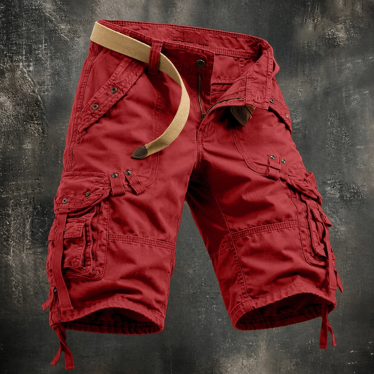 Hombre Pantalones tipo cargo Pantalón Corto Cargo Pantalón corto Pantalones cortos casuales Bolsillo Cintura elástica Color sólido Plano Longitud de la rodilla Casual Exterior Ropa de calle Moda Ropa 2026 - $37.99 –P1
