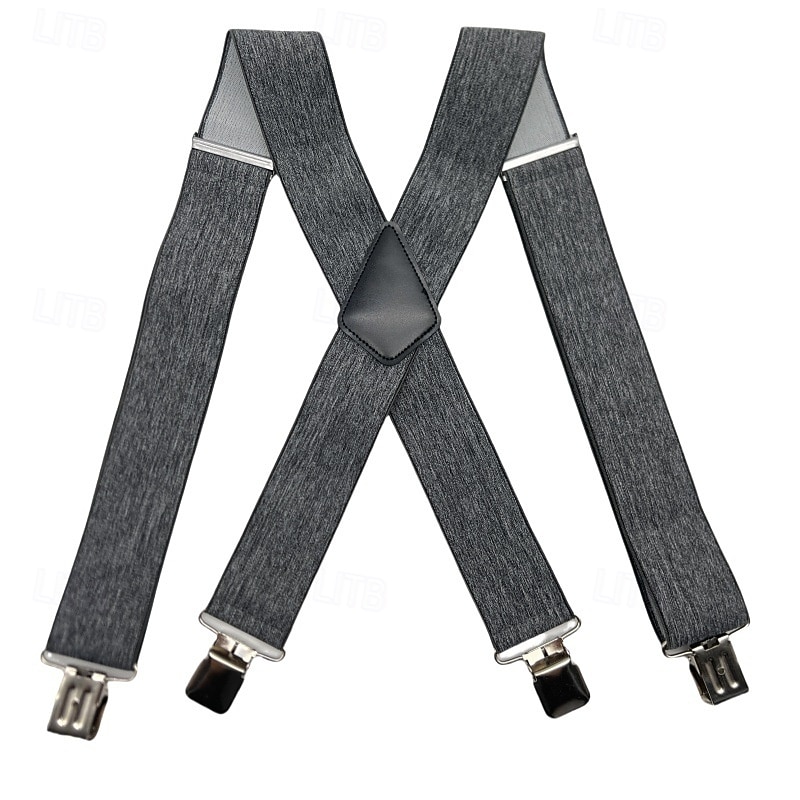 Bretelle da uomo a 4 clip stile X, elastiche e regolabili per pantaloni (larghezza 5 cm), clip in metallo resistenti, ideali per abbigliamento casual, formale e per attività all'aperto. del 2026 a $15.99 –P12