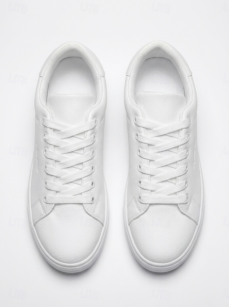 Men's White Music Festival Sneakers - Lightweight Comfort Lace-Up Casual Shoes - Minimalist Low-Top Footwear for Concerts, Outdoor Events, Travel and Everyday Leisure 2026 - $34.99 –P6