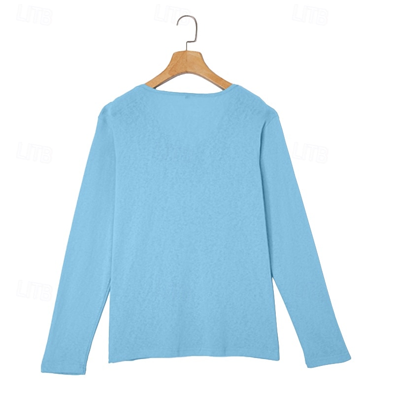 Heren linnen t-shirt met lange mouwen en V-hals, geschikt voor de zomer en lente. &zomerse effen kleur, eenvoudig, alledaagse casual streetstyle, effen, outdoor, casual, lichtblauw, meerblauw, zwart 2026 - $10.99 –P3