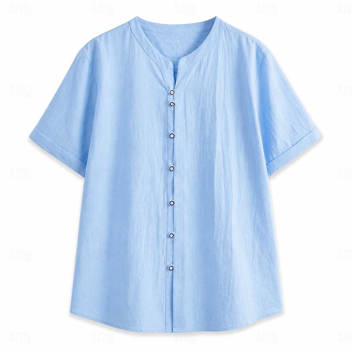 Men's Summer Linen Shirt - Soft Breathable Short Sleeve - Blue 2026 - $37.99 –P6