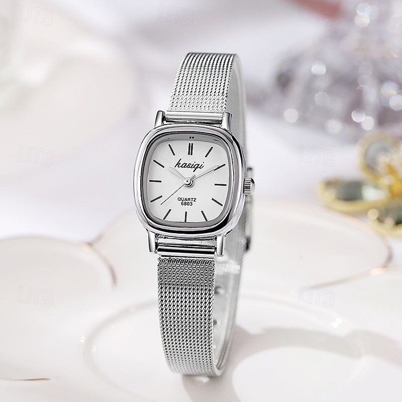 Women's Square Quartz Watch with Silver Mesh Strap, Minimalist Black Dial Ladies Fashion Watch, Elegant Vintage Small Face Wrist Watch for Women Girls, Birthday Gift for Her 2026 - $14.99 –P2
