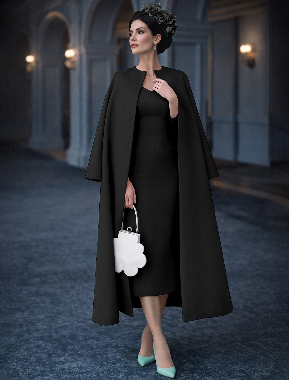 Tweedelig Strak kolom Tot de knie Bruiloft gast jurk Moeder van de bruid jurk Halve mouw Met sieraad Elegant Bruiloft gast Bruiloft Kerk (83 Stretchstof Jas Jurken met Effen kleur 2026 - $160.99 –P11
