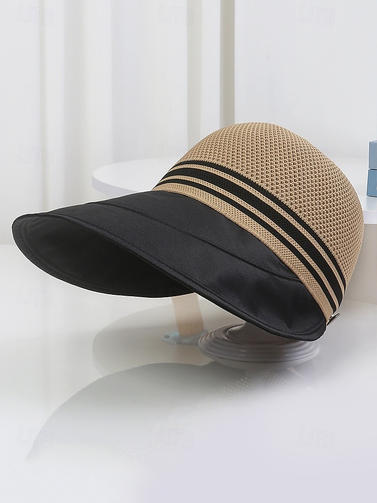 Chapéu de sol feminino de aba larga em tela respirável, dobrável, com proteção UPF e alça ajustável para viagens e férias ao ar livre. Ideal para praia e atividades ao ar livre. &atividades de verão de 2026 por $9.99 –P5