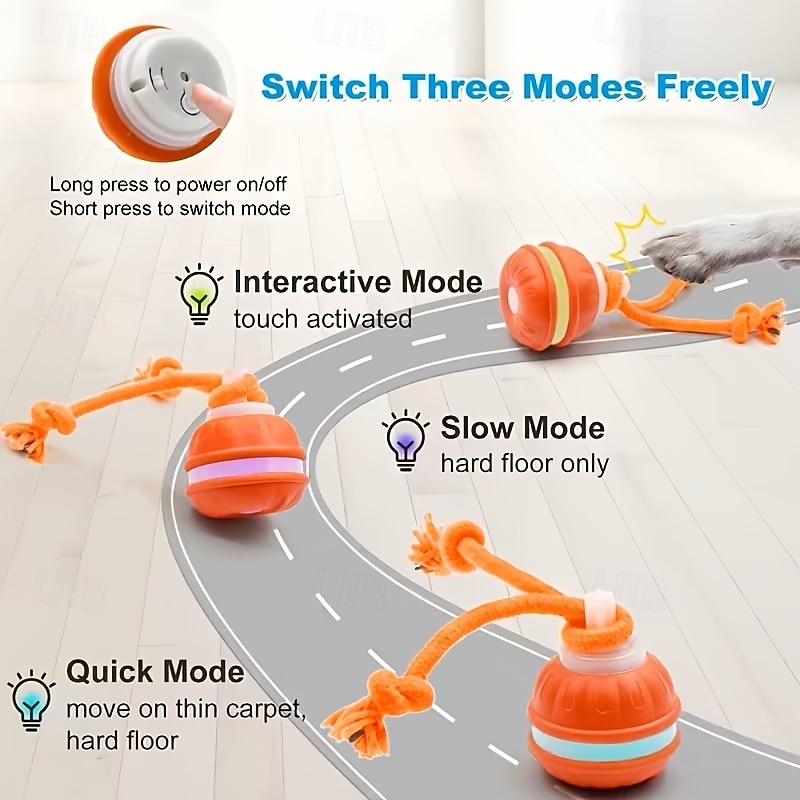 Balle interactive automatique pour chien, 2 couleurs, capteur de mouvement, rechargeable par USB, moteur silencieux haute vitesse, soulage l'anxiété de séparation, jeu intérieur/extérieur, jouet pour de 2026 ? $30.99 –P10