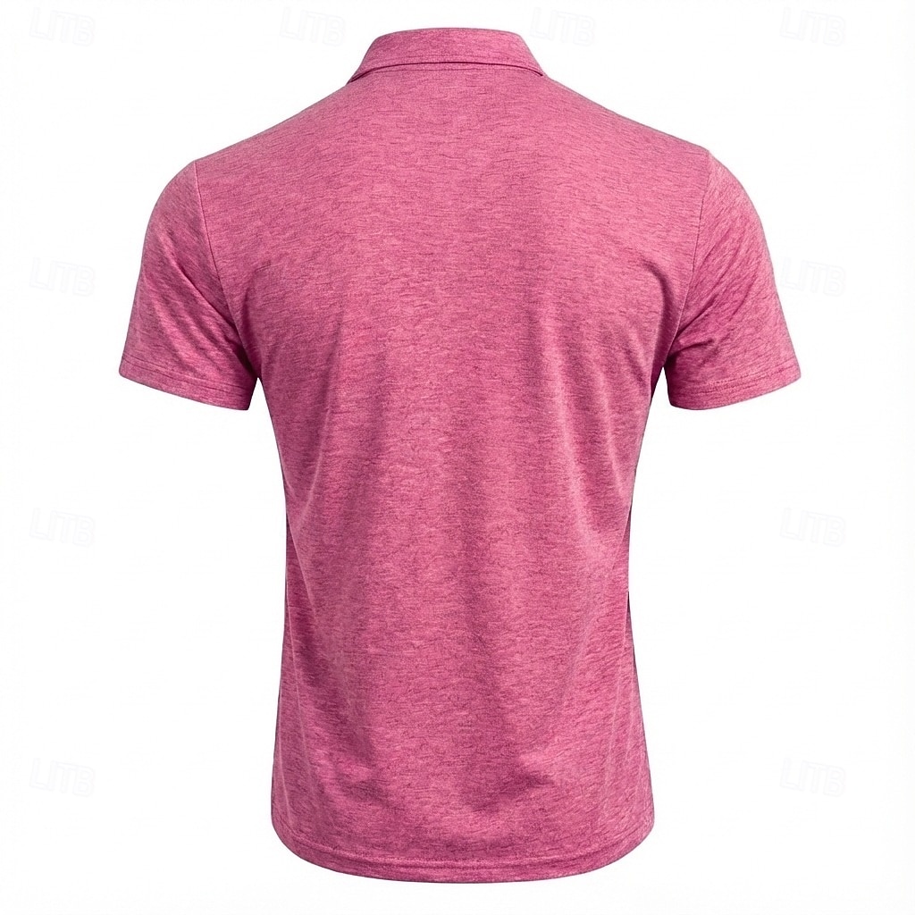 Men's Polo Shirts Zip Polo Casual Daily Quarter Zip Short Sleeve Fashion Basic Plain Lightweight Quarter Zip Summer Spring Blue White Pink Dark Green Purple Orange Polo Shirts 2026 - $21.99 –P12