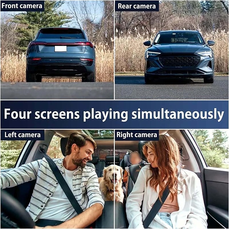 Telecamera da cruscotto a 3 canali per abitacolo anteriore e posteriore, telecamera per auto tripla 1080p con obiettivo girevole, telecamera da cruscotto HD per auto, sensore G, registrazione in loop, del 2026 a $56.99 –P4