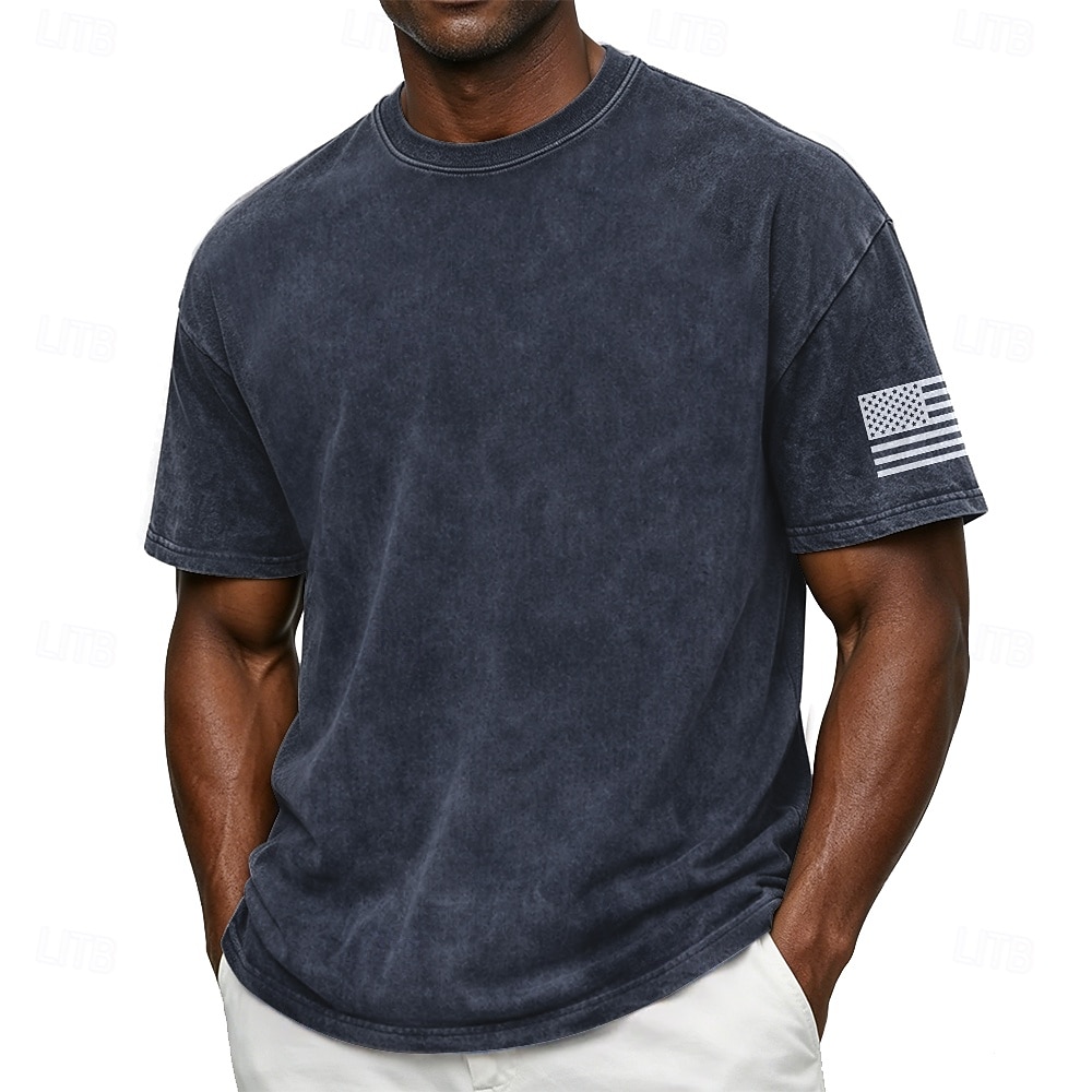 Men's 250th Anniversary Patriotic American Flag 1776 2026 Heavyweight Graphic T Shirt Short Sleeve Crew Neck Summer Street Top 2026 - $27.99 –P4