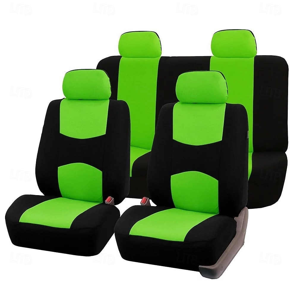 Universal Car Seat Covers Full Set, Breathable Cloth Automotive Seat Protectors with Sporty Two-Tone Design, Airbag Compatible Interior Accessories for Most Sedan, SUV, Truck, Van, 9PCS 2026 - $26.99 –P17