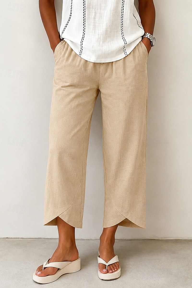Mujer Pantalones casuales Pantalones Rectos Elegante Vacaciones Casual Longitud total Alta cintura Caqui Negro Blanco Azul Marino Oscuro Verano Primavera Otoño 2026 - $22.99 –P2