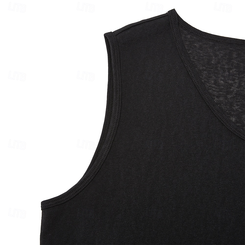 Herren Tanktop aus Leinen Ärmelloses Shirt Unterhemd Ärmellos V Ausschnitt Sommer Einfach Mode Basic Böhmische Schlank Weich Strand Urlaub Alltagstauglich Schwarz Weiß Blau Top T-Shirt für Herren 2026 - $13.99 –P19