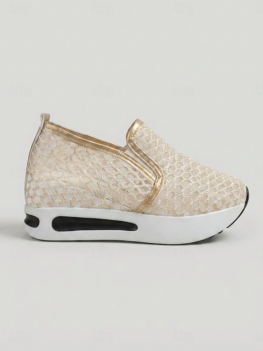 Baskets en maille dorée pour femme - chaussures compensées respirantes et confortables pour l'été et la marche au quotidien & voyage de 2026 ? $26.99 –P5