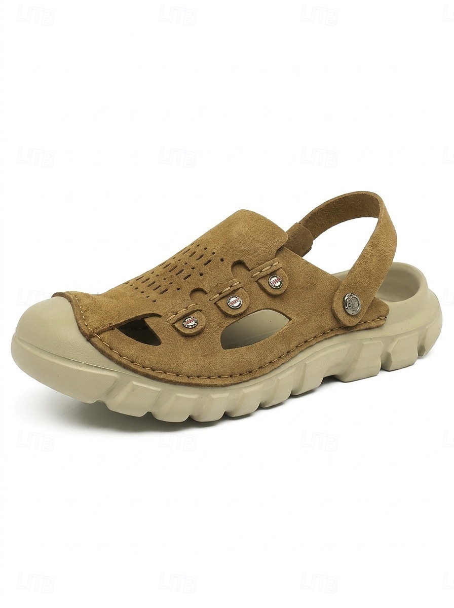 Men's Tan Fisherman Sandals - Breathable Cutout Comfort Summer Shoes - Casual Island & Cruise Footwear for Vacation Travel, Deck Walking and Warm-Weather Leisure 2026 - $46.99 –P6