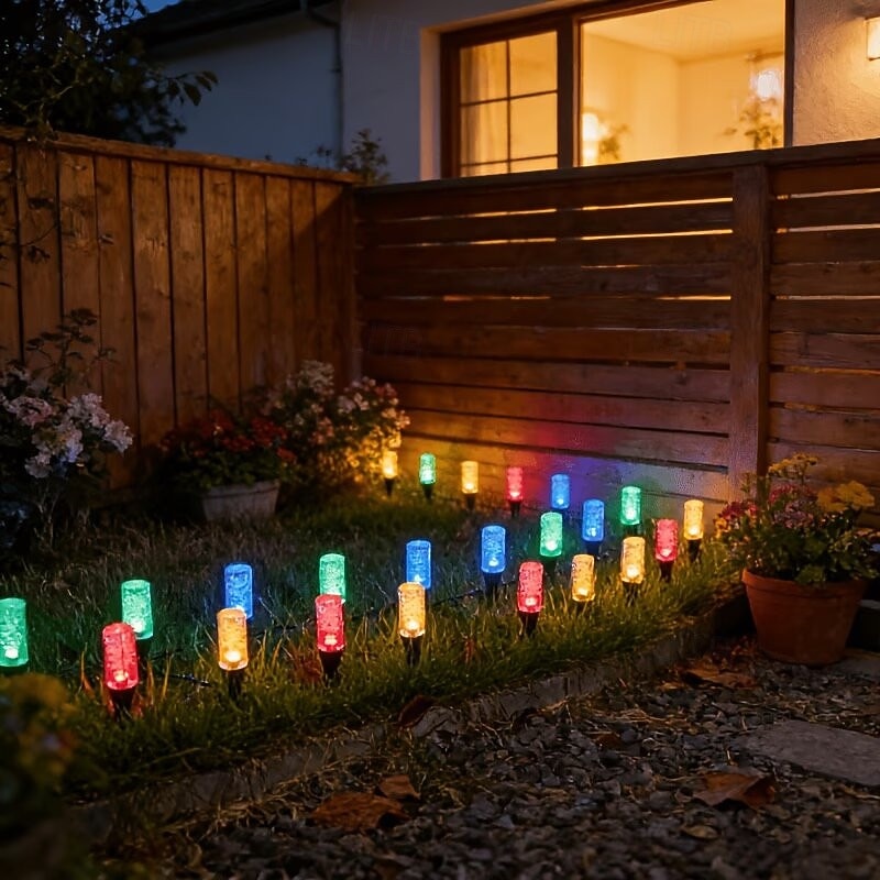 Outdoor Solar Lights Colorful LED Icicle Garden Stake Lights, IP65, Warm Glow Landscape Lighting, Ideal for Courtyards, Lawns, Patios, Walkways, Fences, And Party Decorations Lighting  10led / 20led 2026 - $35.99 –P3