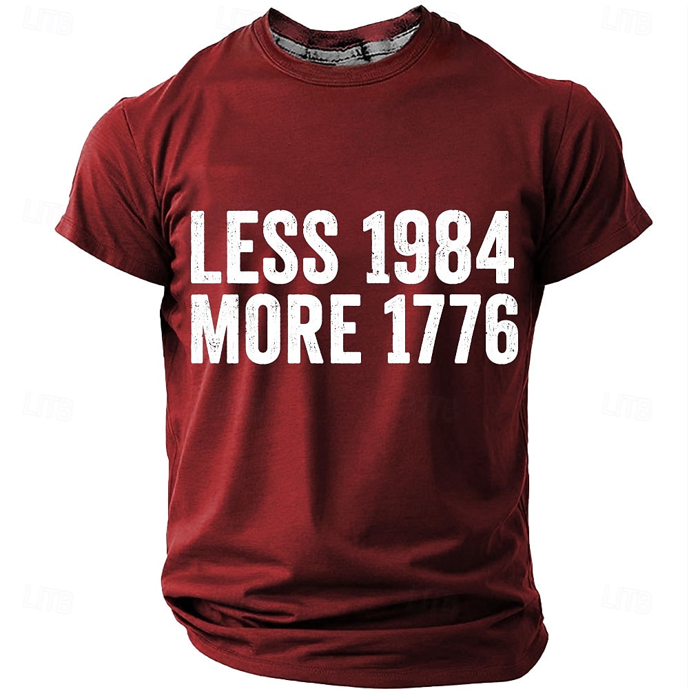 Ανδρικό μπλουζάκι 1984, 1776, πατριωτικό, γραφικό, με θέμα την ελευθερία, κοντομάνικο μπλουζάκι, με θέμα την ελευθερία, επώνυμα ρούχα, s, m, xl, xxl, xxl, xxxl 2026 - $18.99 –P1
