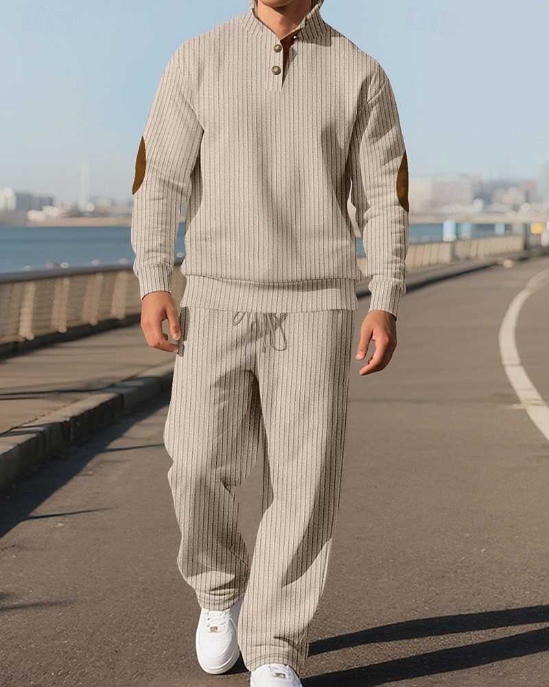 Men's Tracksuit Jogging Suit Workout Suits Drawstring with Pocket Solid Colored Athletic Clothing Set Fall Black White Outdoor Travel Sports Windproof Warm Breathable Long Sleeve Sport Activewear 2026 - $51.99 –P17